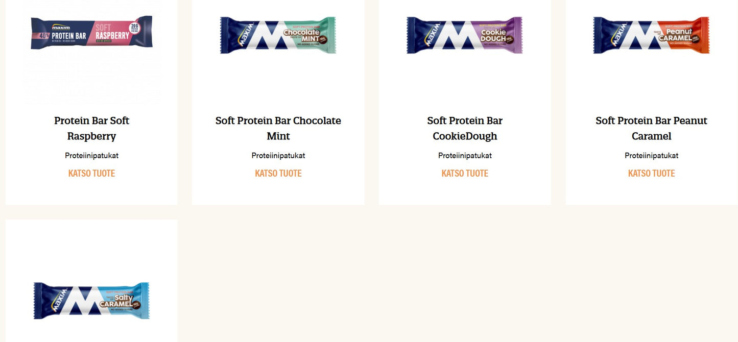 MAXIM 55gr proteiinipatukkalajitelma 5kpl setti 11€
