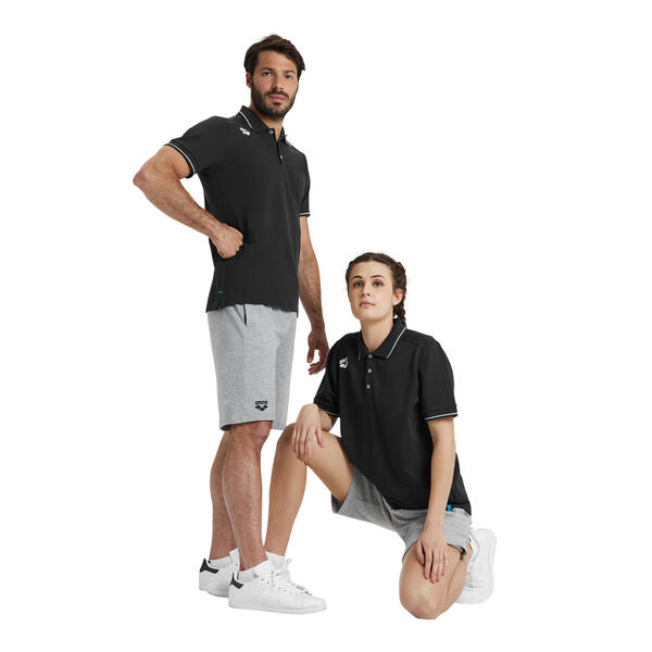 Team Poloshirt Solid Cotton Black