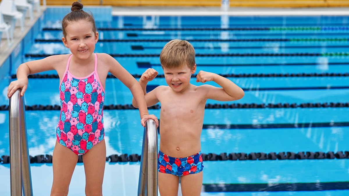 Happy Blobs, Printed -Lasten uimapuku