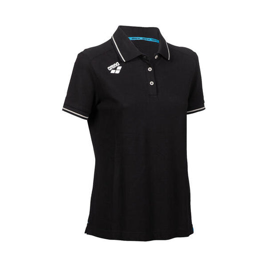 W Team Poloshirt Solid Cotton Blk