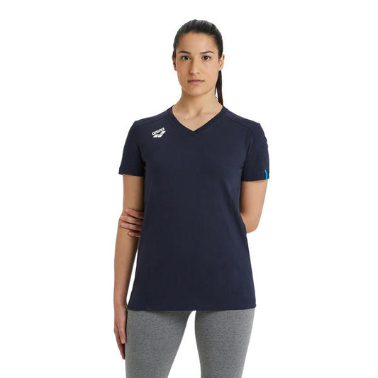 W Team T-Shirt Cotton Panel Navy